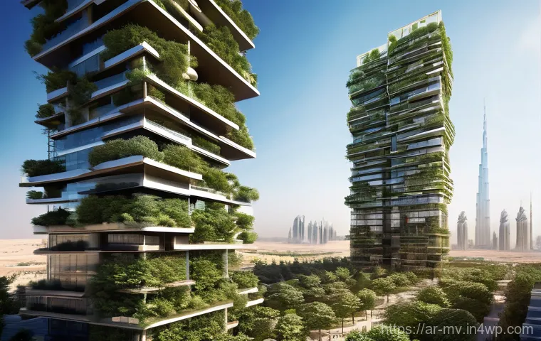 수직 숲 건물의 사례 연구  밀라노 - An idyllic scene showcasing the environmental and human benefits of a vertical forest. In the foregr...