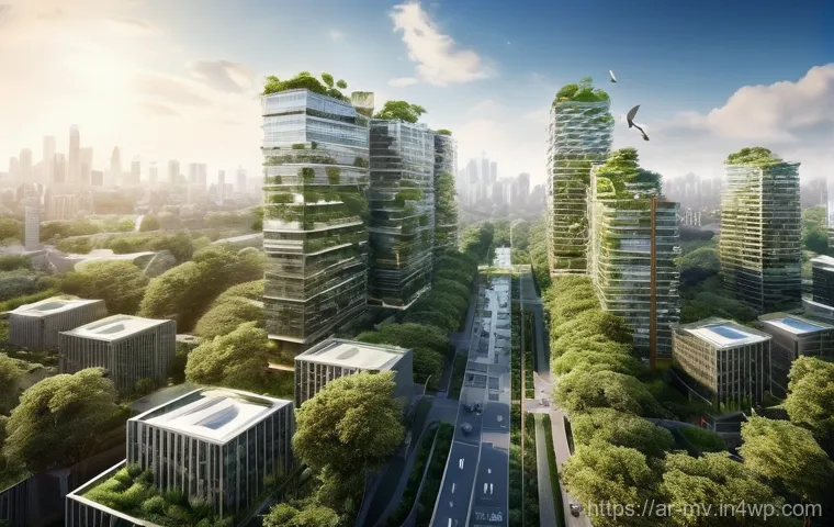 수직 숲 건물과 기후 적응 전략 - **Prompt 2: Urban Oasis of Well-being**
    A serene and inviting scene set on a spacious, verdant o...