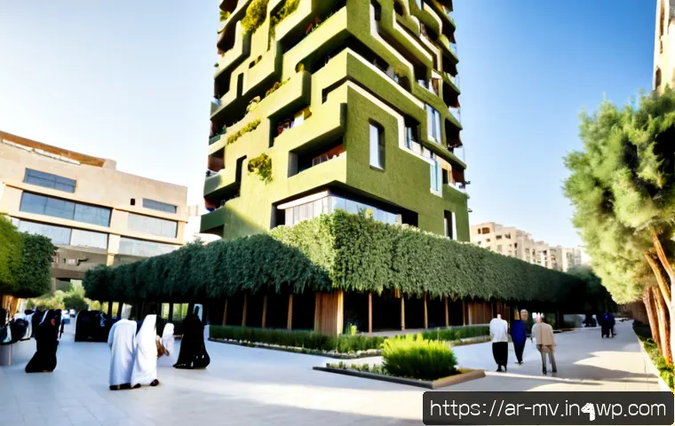 Home 16 수직 숲 건물의 환경적 효과 분석 - Photorealistic wide-angle view of a striking vertical forest residential tower in a modern Arab city...